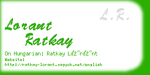 lorant ratkay business card